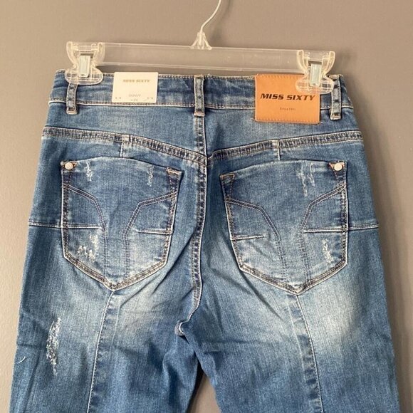 Miss Sixty Distressed Skinny Jeans 90s/2000s Revival Retro Street Style Y2K - Picture 8 of 16